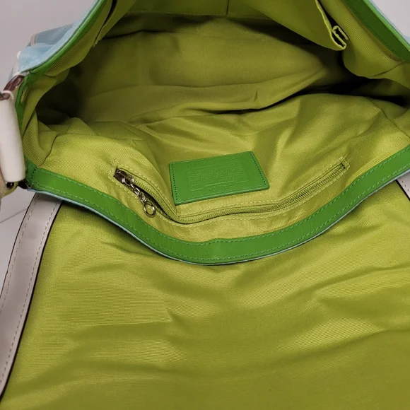 Coach Hampton Blue Soho Twill/Leather Shoulder Bag M0669-P10707 - Picture 9 of 13